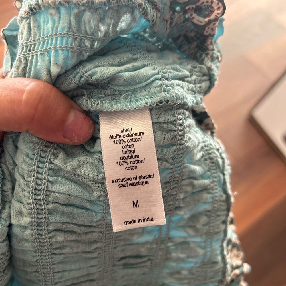 Maurices Blue Smocked Puff Sleeve Crop Top, Boho Milkmaid Cottagecore Summer Top - Picture 6 of 7